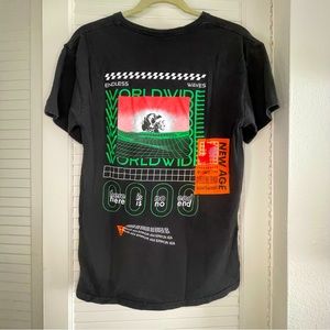 New Age Error 404 Hacker Black Graphic T-Shirt, Men’s Size M